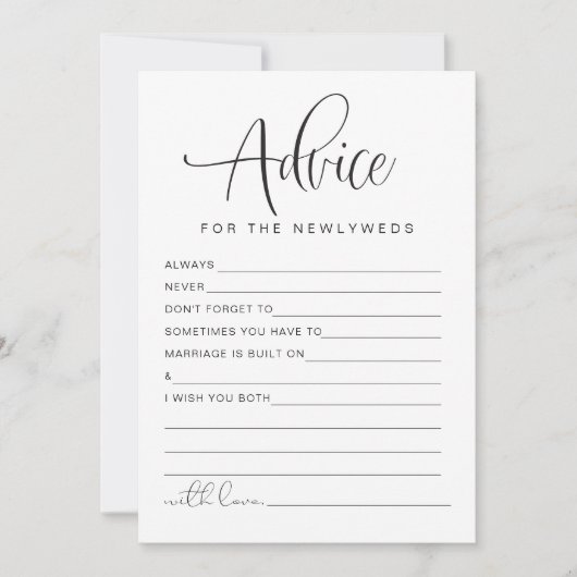 JOLIE Modern Pas getrouwd Advice and Wishes Game K Kaart (Voorkant)