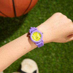 Jolie montre de balle de tennis en silicone pour l