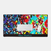 Jolie Mosaïque Florale Bleue Personnalisée (Clavier et souris)