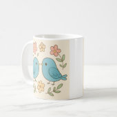 Jolie mug avec impression d'oiseau pastel (Devant gauche)