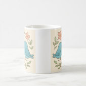 Jolie mug avec impression d'oiseau pastel (Centre)