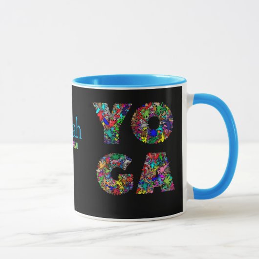 Jolie Mug Cadeau Yoga avec Nom Personnalisé Coffee (Droite)