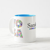 Jolie Mug Cadeau Yoga avec Nom Personnalisé Coffee (Devant gauche)