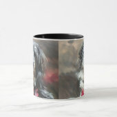 Jolie Mug de chien noir et blanc (Centre)