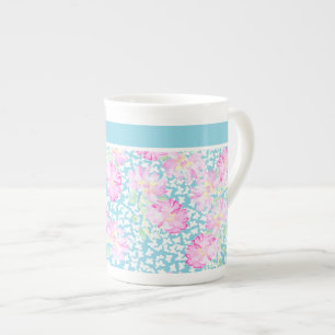 Jolie Mug de Chine, Roses roses roses, Papillons b