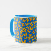 Jolie Mug de Ringer, Papillons d'or sur Sky Blue (Devant gauche)