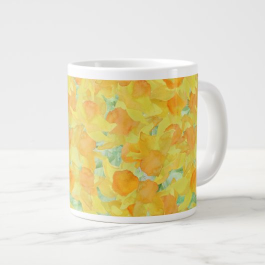 Jolie Mug De Taille Jumbo, Daffodiles Jaunes D'Or (Devant droit)