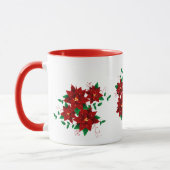 Jolie Mug des fleurs rouges de Noël (Gauche)