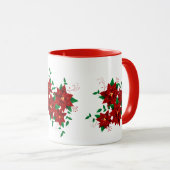 Jolie Mug des fleurs rouges de Noël (Devant droit)