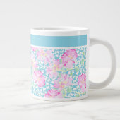 Jolie Mug Jumbo, Roses Rose, Papillons Blancs (Droite)