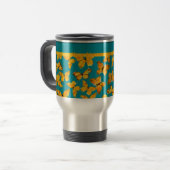 Jolie Mug Voyage, Papillons d'or sur Sky Blue (Devant gauche)