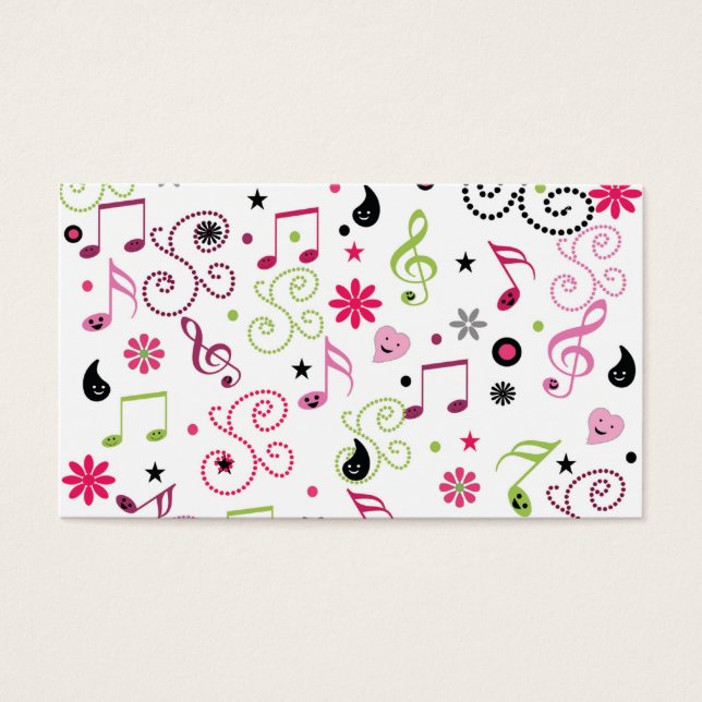 Jolie musique adorable notes fleurs (Devant)