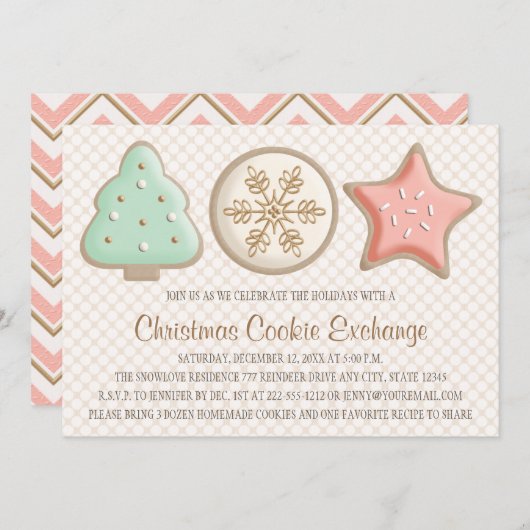 JOLIE NOËL COOKIE SWAP INVITATIONS (Devant / Derrière)