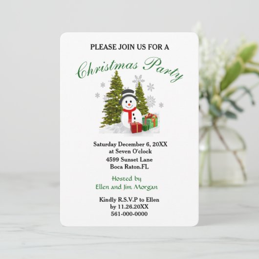 Jolie Noël Fête Invitation (Debout devant)