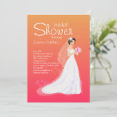 Jolie nuptiale de mariée invitation à la douche (Debout devant)