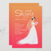 Jolie nuptiale de mariée invitation à la douche (Devant / Derrière)