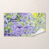 Jolie orchidée jaune violet fleurs aquarelle (Serviette à main)