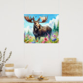 Jolie orignale d'été avec affiche Fleur sauvage (Cuisine)