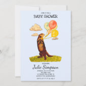 Jolie Otter tenant des ballons colorés Invitation (Devant)