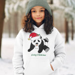 Jolie Ours de Panda de Noël à Santa Hat Enfants pe<br><div class="desc">This cute Santa Panda is a beautiful animal holiday hoodie for a child who loves panda bears and red and green Christmas themed presents. J'ai des animaux sauvages et un Christmas panda bear takes the cake wearing a red Santa !</div>
