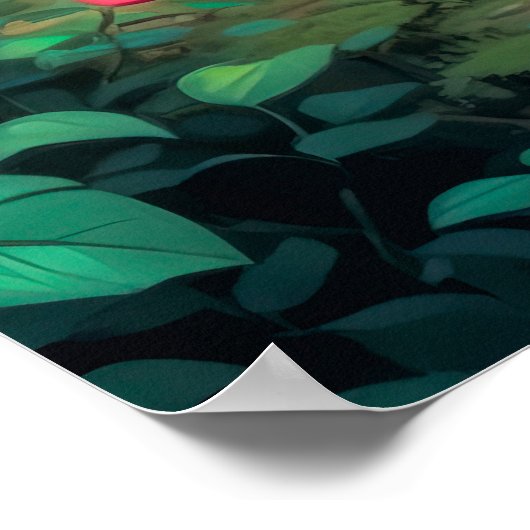 Jolie Ours en Peluche avec Cœur dans une Affiche d (Coin)