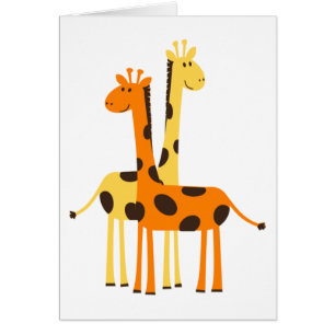 Jolie paire de girafe drôle