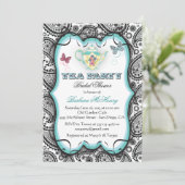 Jolie Paisley Tea Party Invitation (Debout devant)