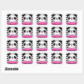 Jolie Panda Rose filles joyeuses Stickers Annivers (Feuille)