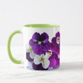 Jolie Pansies Violettes Café Mug (Gauche)