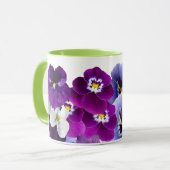 Jolie Pansies Violettes Café Mug (Devant gauche)