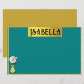 Jolie Papeterie Personnelle Feminine Avec Nom (Devant / Derrière)