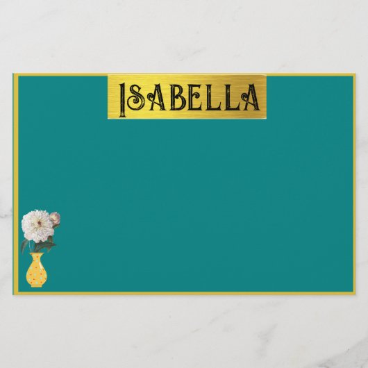 Jolie Papeterie Personnelle Feminine Avec Nom (Devant)