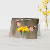 Jolie Papillons Carte de voeux Anniversaire (Fleur jaune)