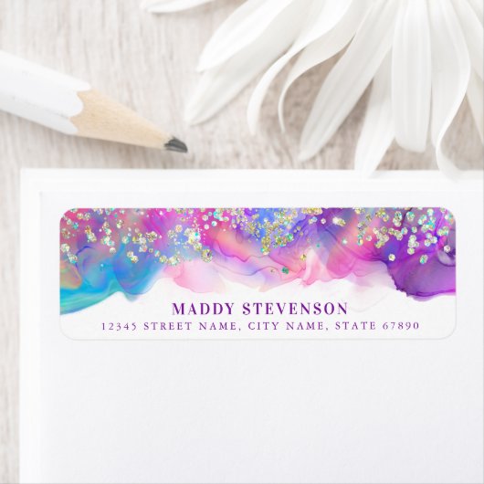 Jolie Parties scintillant arc-en-ciel Étiquettes d (En situation)