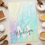 Jolie Parties scintillant Holographique Iridescent<br><div class="desc">Une arrière - plan bokeh chic branchée aux belles couleurs pastel. Vous pouvez facilement personnaliser avec votre monogramme et/ou nom personnalisé.</div>