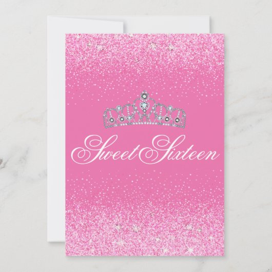 Jolie Parties scintillant rose, 16 invitations suc (Dos)