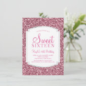 Jolie Parties scintillant rose douce 16 invitation (Debout devant)