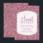 Jolie Parties scintillant rose douce 16 invitation<br><div class="desc">Joli rose Parties scintillant Sweet 16 Invitations. Ces invitations sont conçues avec parties scintillant rose et un arrière - plan argenté classe. Conçu spécialement pour les ados, cette invitation pétillante en sweet sixteen sera une introduction fantastique à votre journée spéciale. D'autres produits de 16 parties sont disponibles à Metro-Events Zazzle...</div>