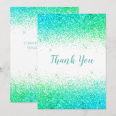 Jolie Parties scintillant verte Simple Carte de re (Devant / Derrière)