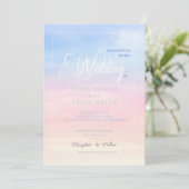 Jolie Pastel Clouds et Sky Faire-part de mariage (Debout devant)