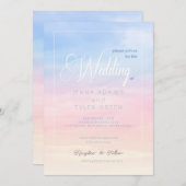 Jolie Pastel Clouds et Sky Faire-part de mariage (Devant / Derrière)