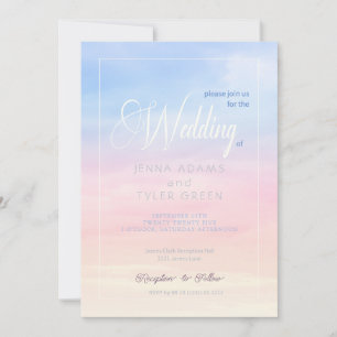 Jolie Pastel Clouds et Sky Faire-part de mariage