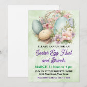 Jolie Pastel Easter Egg Hunt Invitation (Devant / Derrière)