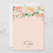 Jolie Pêcher Floral nuptiale Invitation de douche (Dos)