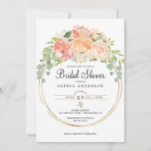 Jolie Pêcher Floral nuptiale Invitation douche (Devant)