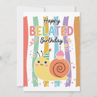 Jolie petite carte d'anniversaire en retard avec j