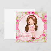 Jolie Petite Carte de la Saint-Valentin Brune (Devant / Derrière)