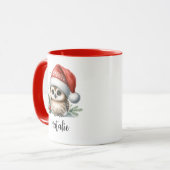 Jolie Petite Chouette de Noël Nom Mug (Devant gauche)
