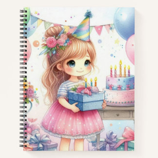 Jolie Petite Fille Anniversaire Carnet Spiral
