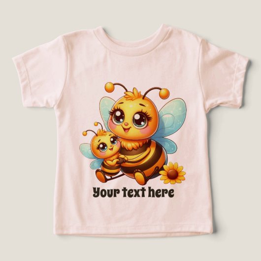 Jolie petite fille Bee ajouter du texte (Design Recto)